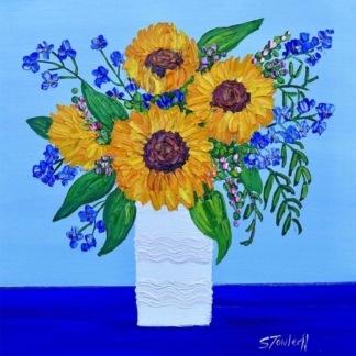 Image of Sunflowers and Veronica by Sheila Fowler